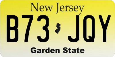 NJ license plate B73JQY