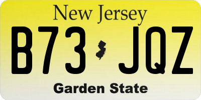 NJ license plate B73JQZ