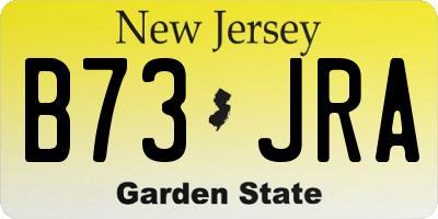 NJ license plate B73JRA