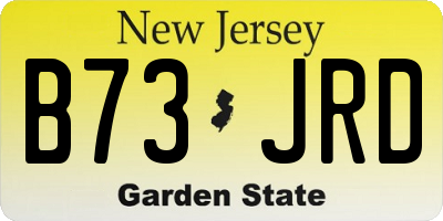 NJ license plate B73JRD