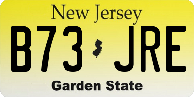 NJ license plate B73JRE