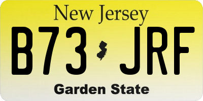 NJ license plate B73JRF