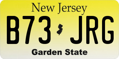 NJ license plate B73JRG