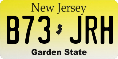 NJ license plate B73JRH