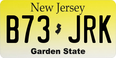 NJ license plate B73JRK