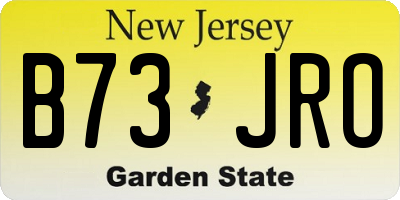 NJ license plate B73JRO