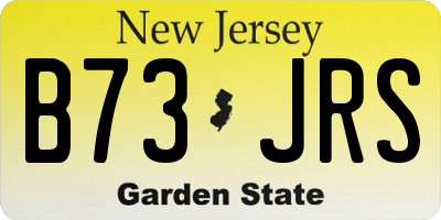 NJ license plate B73JRS