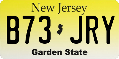 NJ license plate B73JRY