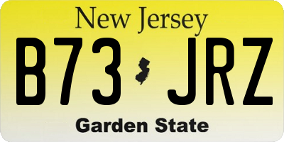 NJ license plate B73JRZ
