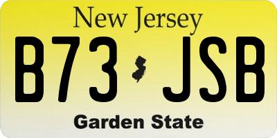 NJ license plate B73JSB