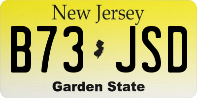 NJ license plate B73JSD