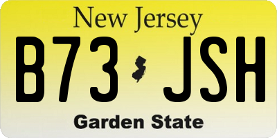 NJ license plate B73JSH