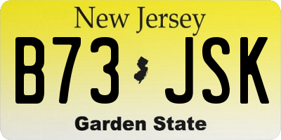 NJ license plate B73JSK