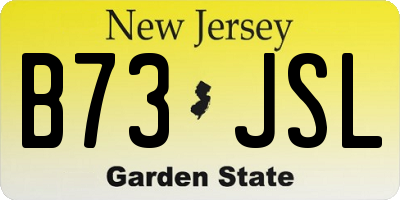 NJ license plate B73JSL