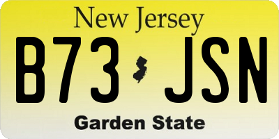 NJ license plate B73JSN