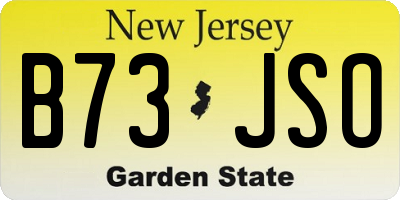 NJ license plate B73JSO