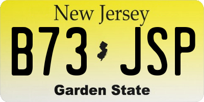 NJ license plate B73JSP