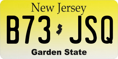 NJ license plate B73JSQ