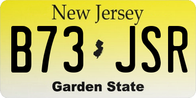 NJ license plate B73JSR