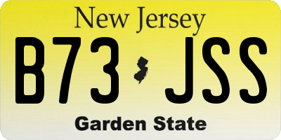 NJ license plate B73JSS