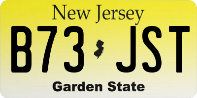 NJ license plate B73JST