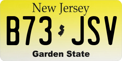 NJ license plate B73JSV