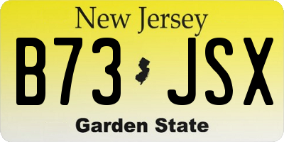 NJ license plate B73JSX