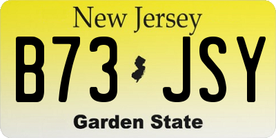 NJ license plate B73JSY