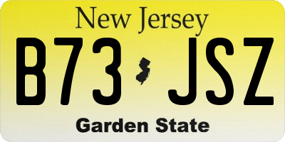NJ license plate B73JSZ