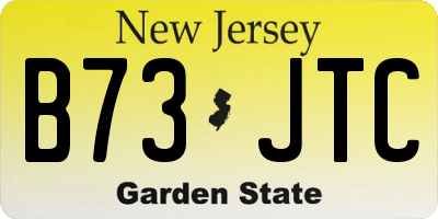 NJ license plate B73JTC