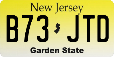 NJ license plate B73JTD
