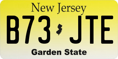 NJ license plate B73JTE