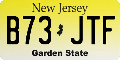 NJ license plate B73JTF