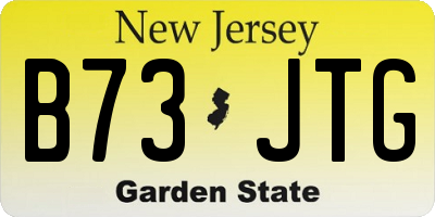 NJ license plate B73JTG
