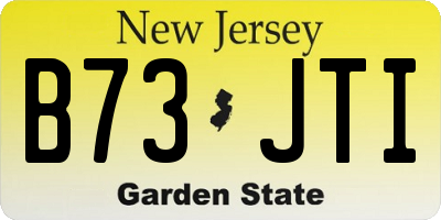 NJ license plate B73JTI
