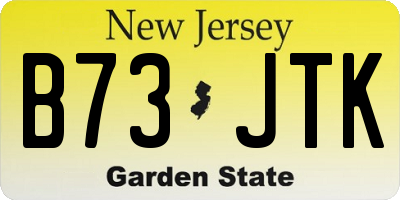 NJ license plate B73JTK