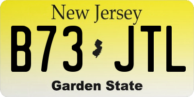 NJ license plate B73JTL