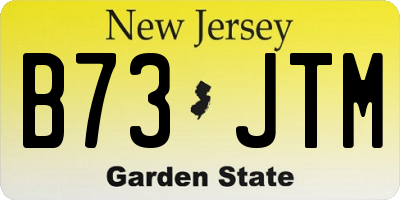 NJ license plate B73JTM