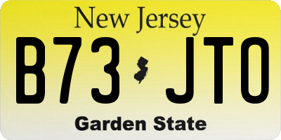 NJ license plate B73JTO