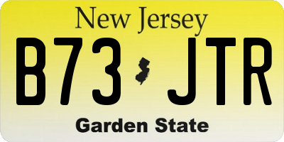 NJ license plate B73JTR