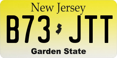 NJ license plate B73JTT