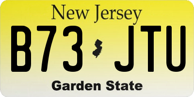 NJ license plate B73JTU