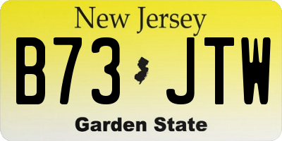 NJ license plate B73JTW