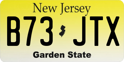 NJ license plate B73JTX