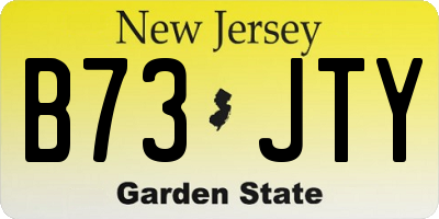 NJ license plate B73JTY
