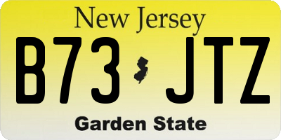 NJ license plate B73JTZ