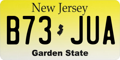 NJ license plate B73JUA