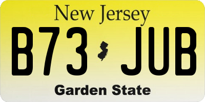 NJ license plate B73JUB