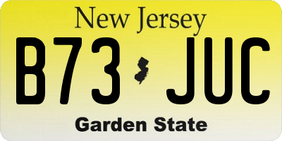 NJ license plate B73JUC