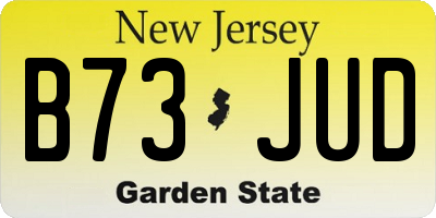 NJ license plate B73JUD